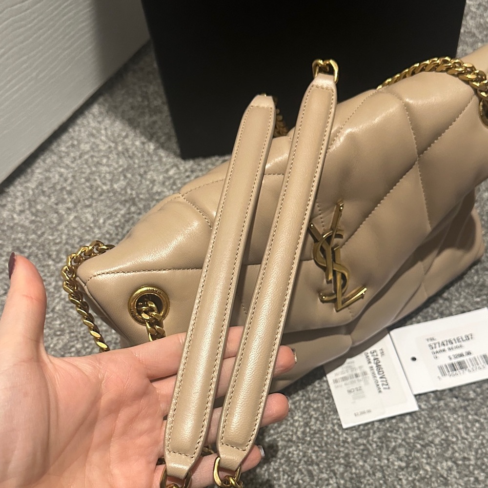 Yves Saint Laurent LouLou Puffer Small Bag - Dark Beige - Picture 4 of 13